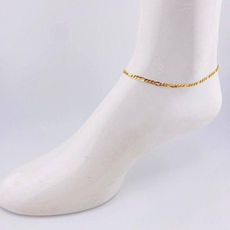 Tobillera Figaro 2.75gr / 9 3/4 in / 3.3mm Oro Amarillo +1 18K *