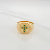 Anillo Sello Cruz 3.3gr / T10 / Oro Amarillo 18K &