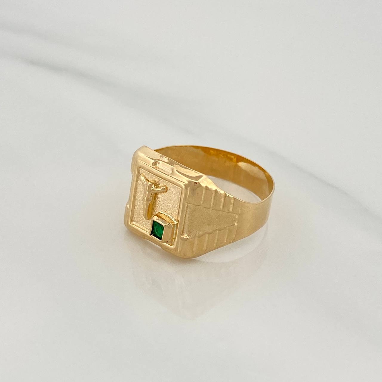 Anillo Sello Cristo 3.1gr / T10 3/4 / Oro Amarillo 18K &