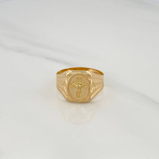 Anillo Cruz Cristo 3.05gr / T11 / Oro Amarillo 18K &