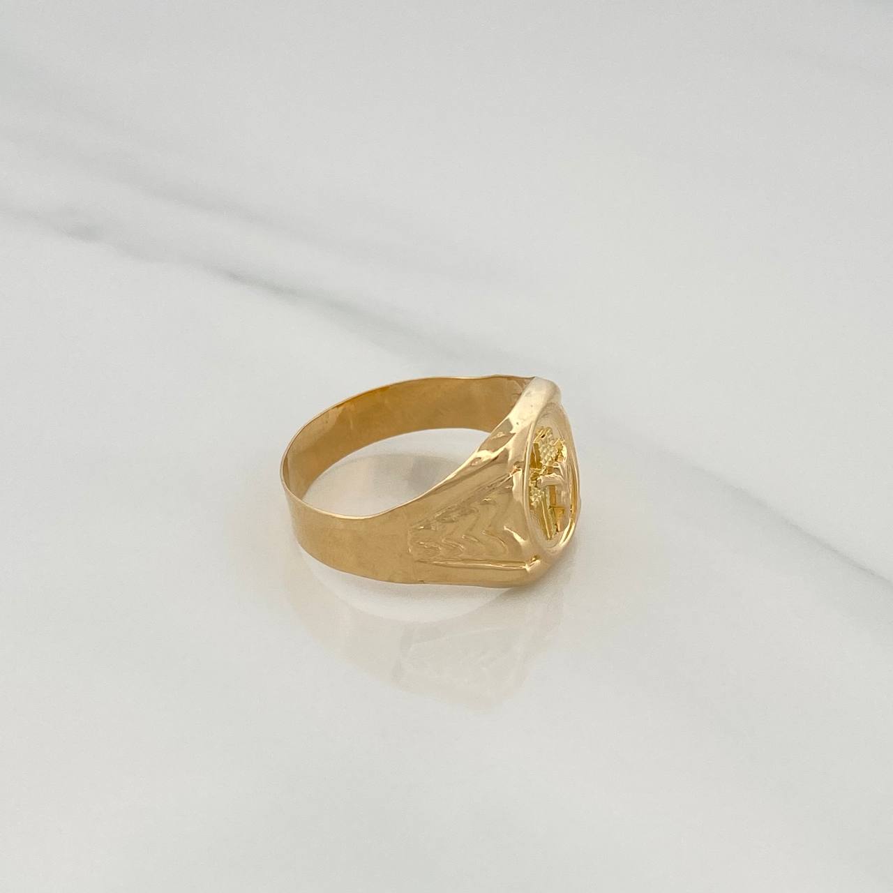 Anillo Cruz Cristo 3.05gr / T11 / Oro Amarillo 18K &