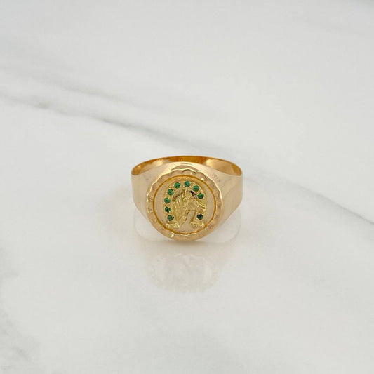 Anillo Herradura Caballo 3.95gr / T11 3/4 / Oro Amarillo 18K &