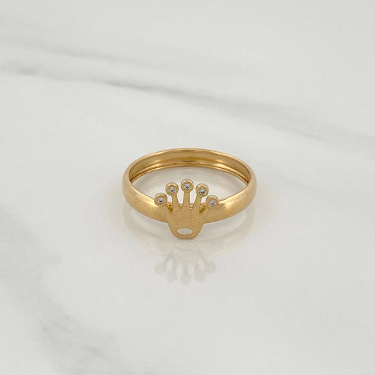 Crown Ring 1.15gr / T7 3/4 / 18K Yellow Gold &