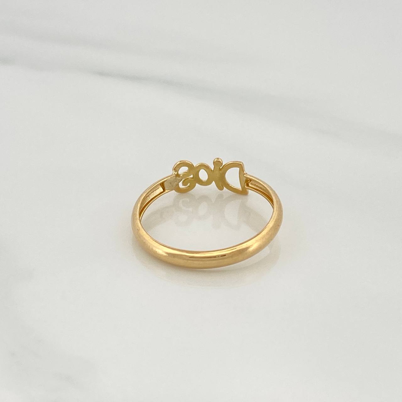 Anillo Dios 0.8gr / T6 1/4 / Oro Amarillo 18K &