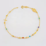 Bracelet Adjustable Rosary Miraculous Virgin 2g / 7 1/4 in - 6 1/2 in / 2.6mm Yellow Gold 18K