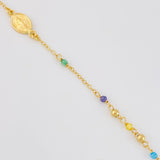 Bracelet Adjustable Rosary Miraculous Virgin 2g / 7 1/4 in - 6 1/2 in / 2.6mm Yellow Gold 18K