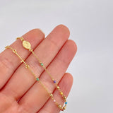 Bracelet Adjustable Rosary Miraculous Virgin 2g / 7 1/4 in - 6 1/2 in / 2.6mm Yellow Gold 18K