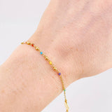 Bracelet Adjustable Rosary Miraculous Virgin 2g / 7 1/4 in - 6 1/2 in / 2.6mm Yellow Gold 18K