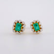 Topos Halo Tupido Esmeraldas 59pts Diamantes 47pts 2.95g / in / 9mm Oro Amarillo 18K