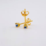 Topos Cuatro Garras Zafiros 28pts 0.8g / in / 2.9mm Oro Amarillo 18K