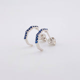 Stud Earrings Dense Pentagonal Sapphires 52pts 2g / in / 2.7mm White Gold 18K