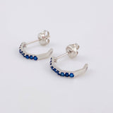 Stud Earrings Dense Pentagonal Sapphires 52pts 2g / in / 2.7mm White Gold 18K