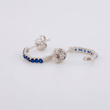 Stud Earrings Dense Pentagonal Sapphires 52pts 2g / in / 2.7mm White Gold 18K