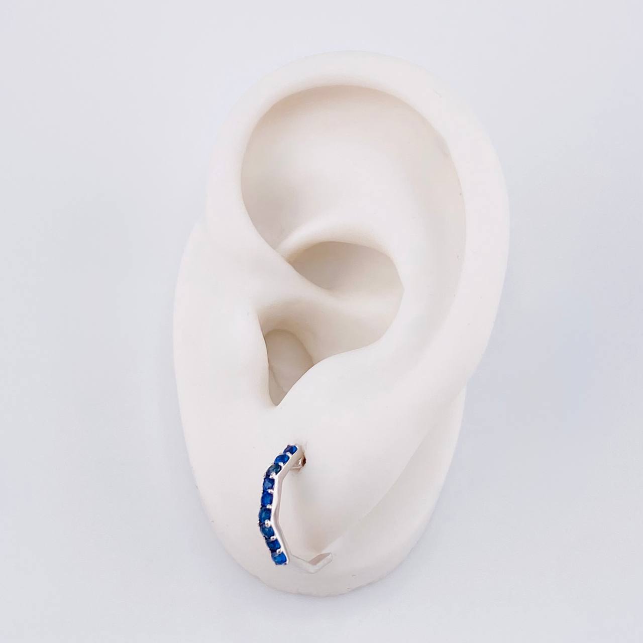 Stud Earrings Dense Pentagonal Sapphires 52pts 2g / in / 2.7mm White Gold 18K