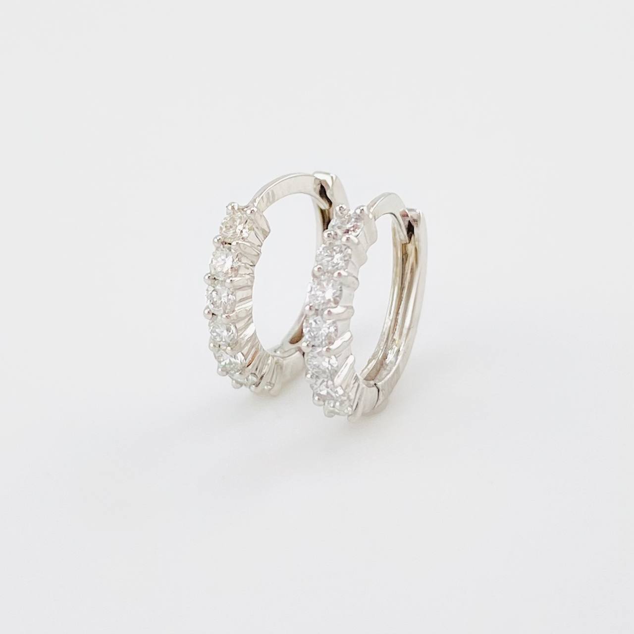 Hoop Earrings Carril Diamonds 34pts 1.7g / 1/2 in 18K White Gold