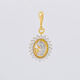Dije Virgen Maria Diamantes 19pts 1.25g / 3/4 in Oro Amarillo 18K