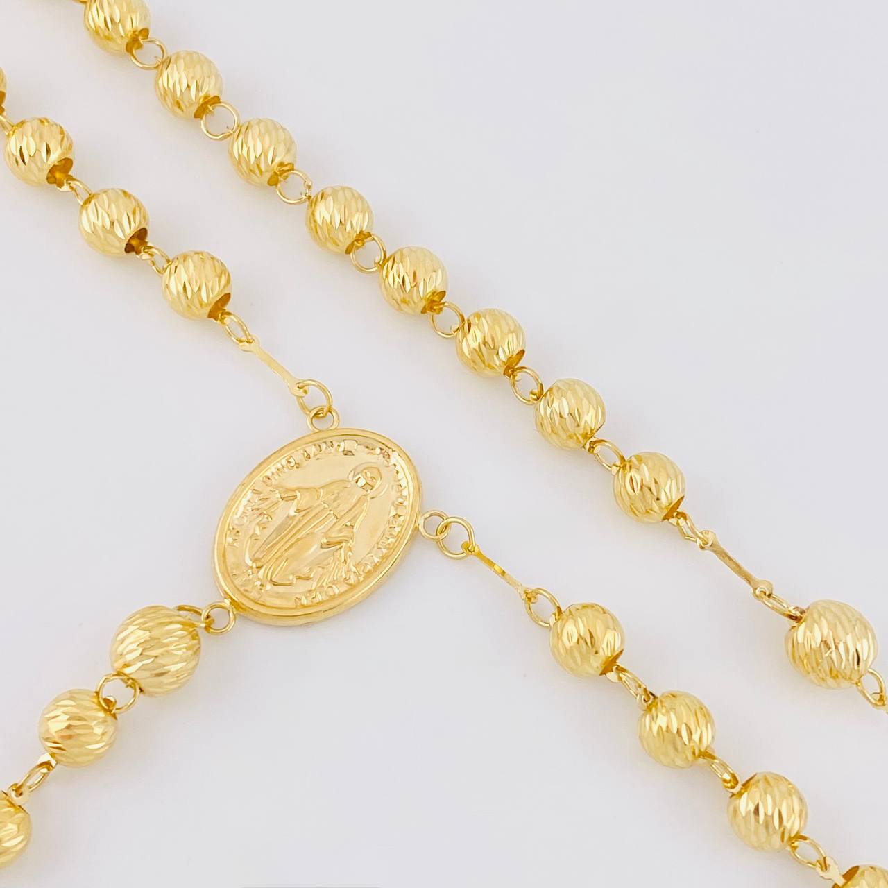 Rosario Virgen Milagrosa 17.5g / 24 in / 6mm Oro Amarillo 18K
