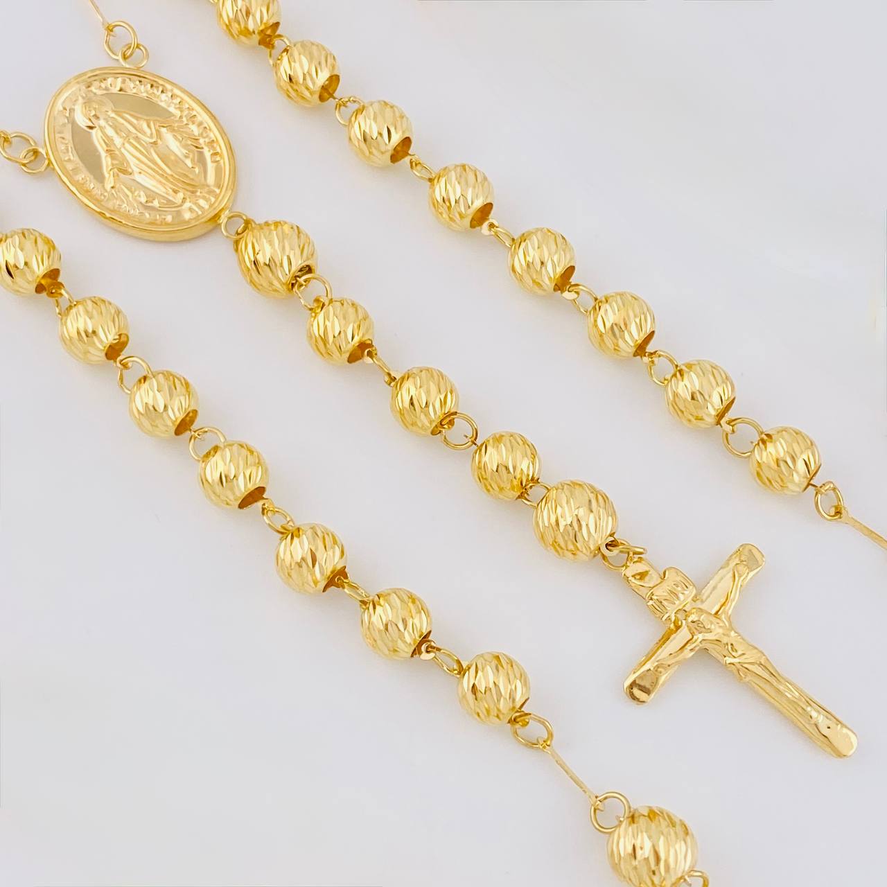 Rosario Virgen Milagrosa 17.5g / 24 in / 6mm Oro Amarillo 18K