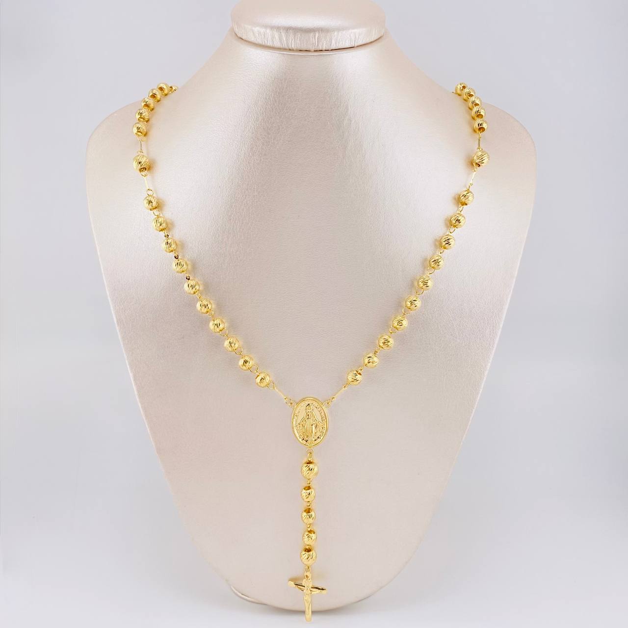 Rosario Virgen Milagrosa 17.5g / 24 in / 6mm Oro Amarillo 18K