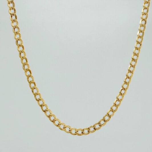 Cadena Cubana 7.75gr / 24 1/4 in / 4mm Oro Amarillo +1 18K $