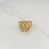 Anillo Herradura Caballo 7.95gr / T10 1/4 / Oro Amarillo 18K $