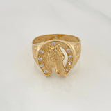 Anillo Herradura Caballo 7.95gr / T10 1/4 / Oro Amarillo 18K $
