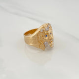 Anillo Rostro Cristo 11.55gr / T10 1/2 / Dos Oros Amarillo Blanco 18K $