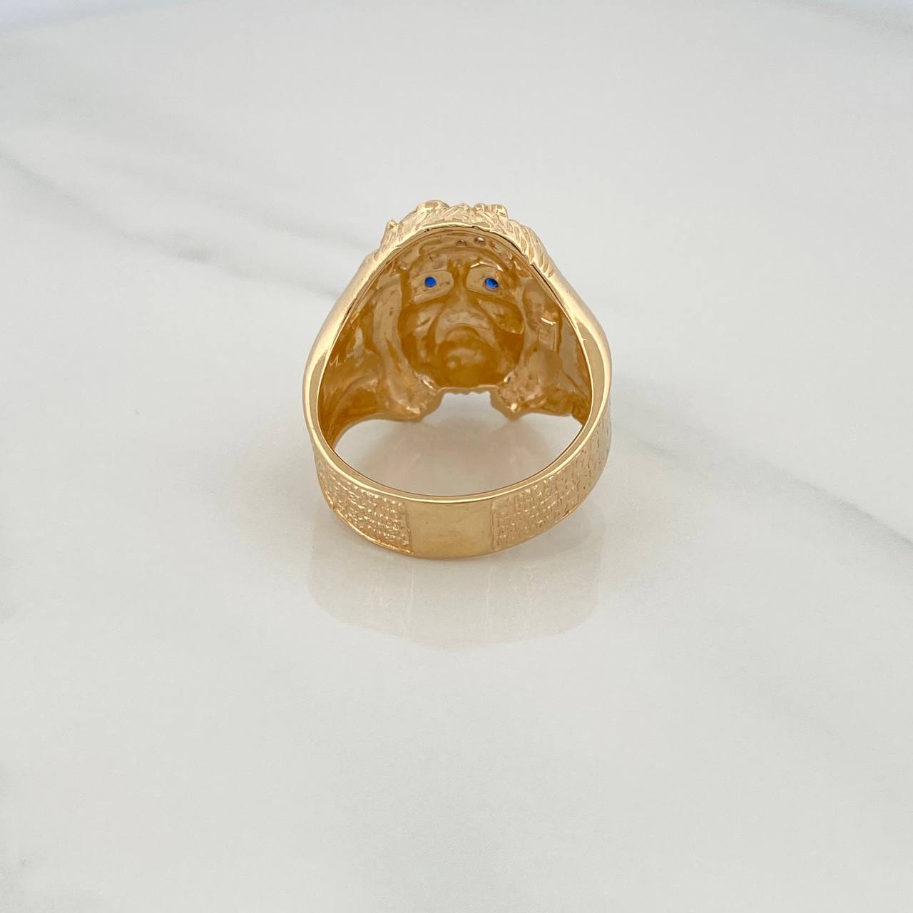 Anillo Rostro Cristo 11.55gr / T10 1/2 / Dos Oros Amarillo Blanco 18K $