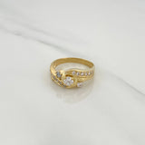 Anillo Solitario Cruzado 5.7gr / T9 / Oro Amarillo 18K $