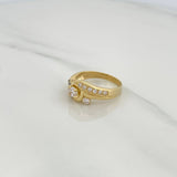 Anillo Solitario Cruzado 5.7gr / T9 / Oro Amarillo 18K $