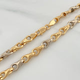 Cadena Rustica Espiga 9.95gr / 19 in / 4.7mm Dos Oros Amarillo Blanco 18K $