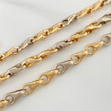 Cadena Rustica Espiga 9.95gr / 19 in / 4.7mm Dos Oros Amarillo Blanco 18K $