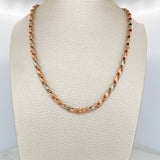 Cadena Rustica Espiga 10.85gr / 20 3/4 in / 4.9mm Dos Oros Blanco Rosa 18K $