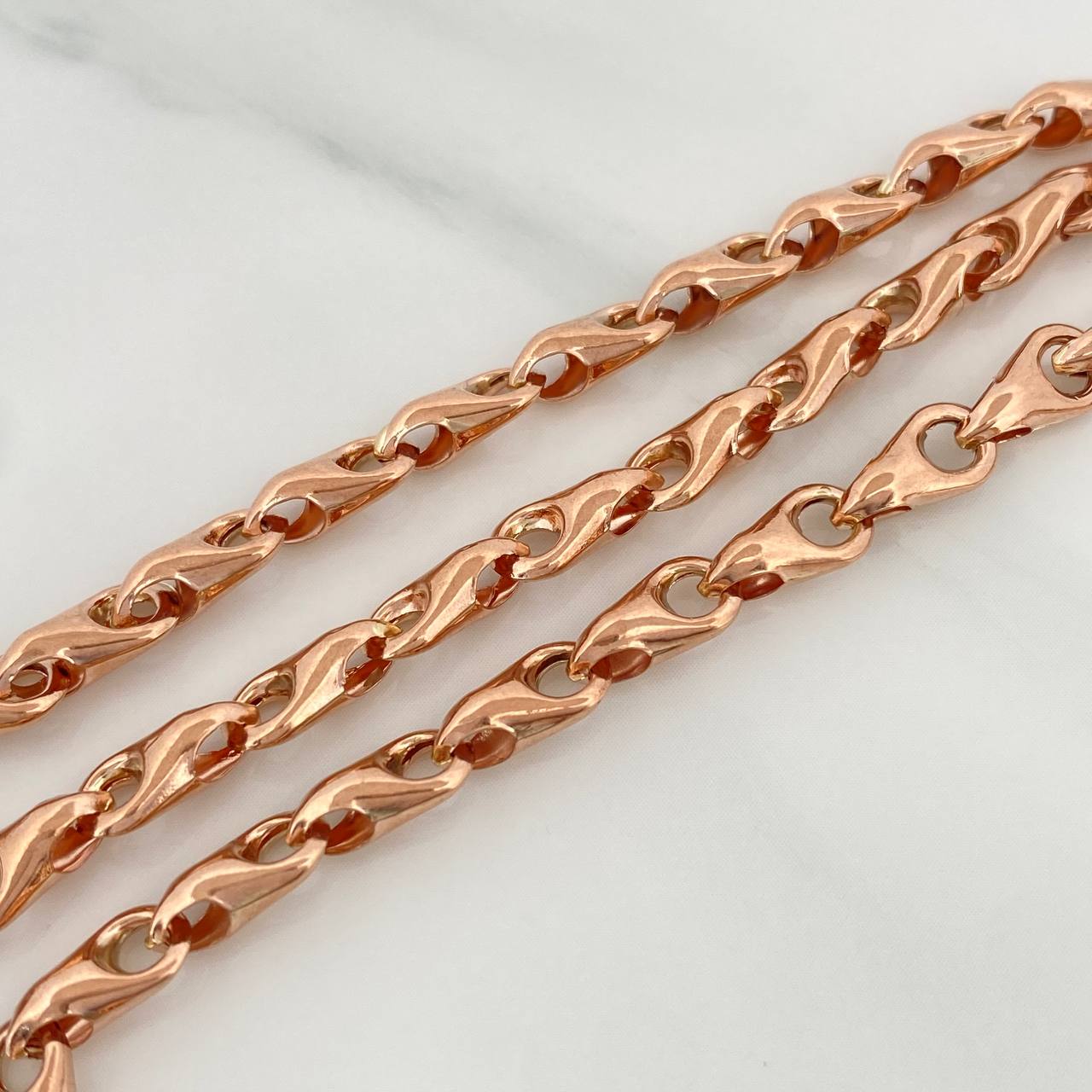 Cadena Rustica Espiga 9.55gr / 18 3/4 in / 4.7mm Oro Rosa 18K $