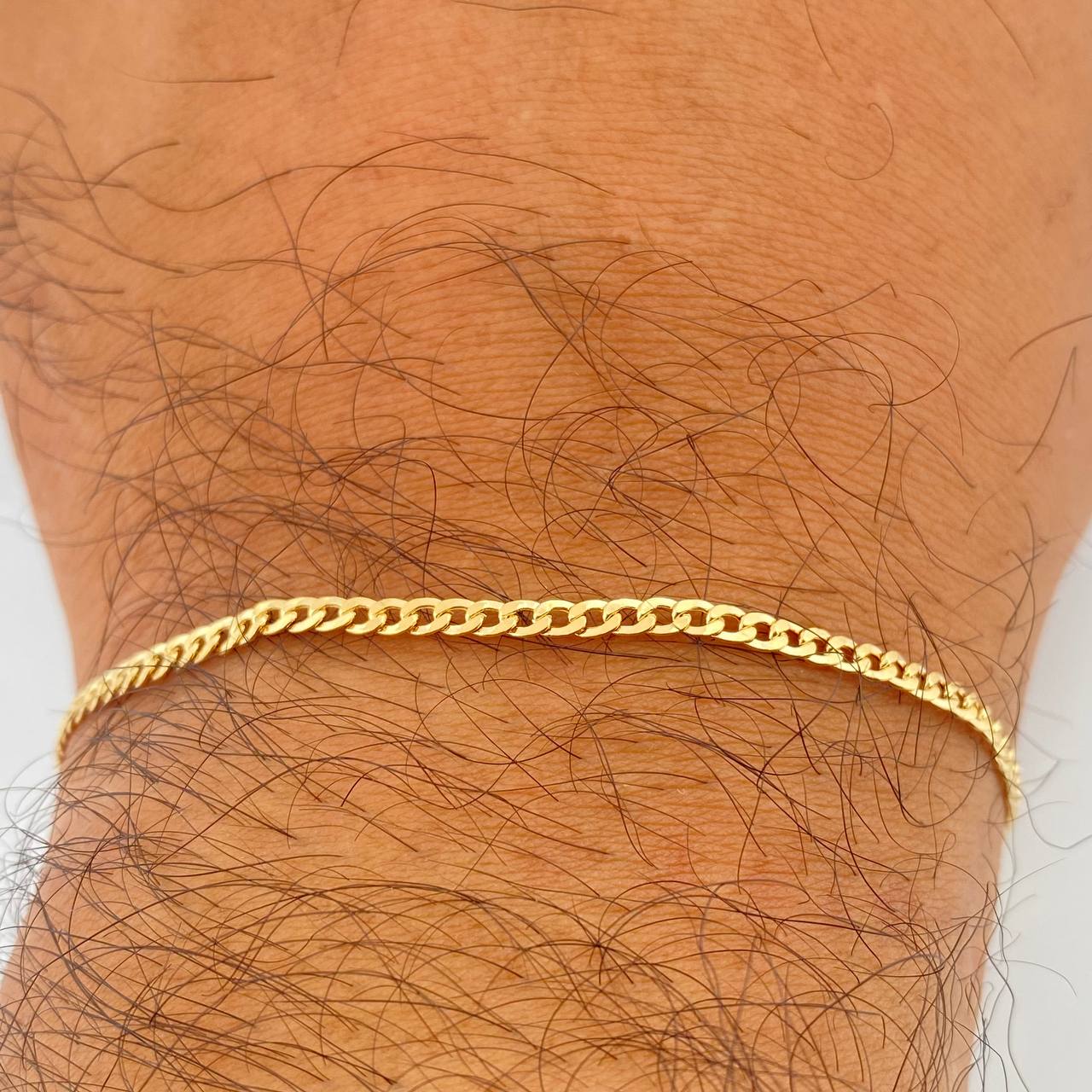 Pulso Cubano 2.75gr / 7 1/4 in / 3.05mm Oro Amarillo +1 18K &