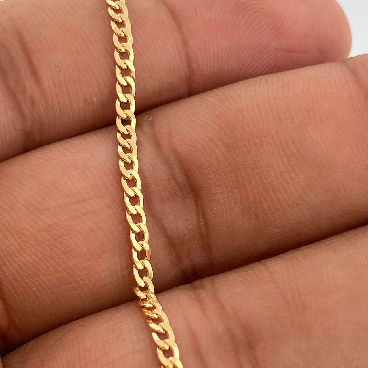 Pulso Cubano 2.75gr / 7 1/4 in / 3.05mm Oro Amarillo +1 18K &