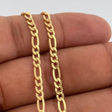 Cadena Figaro 7.4gr / 28 in / 3mm Oro Amarillo +1 18K &