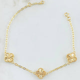 Classic Link Bracelet Clover 5.15gr / 6.7in-7.5in / 18K Gold +0$