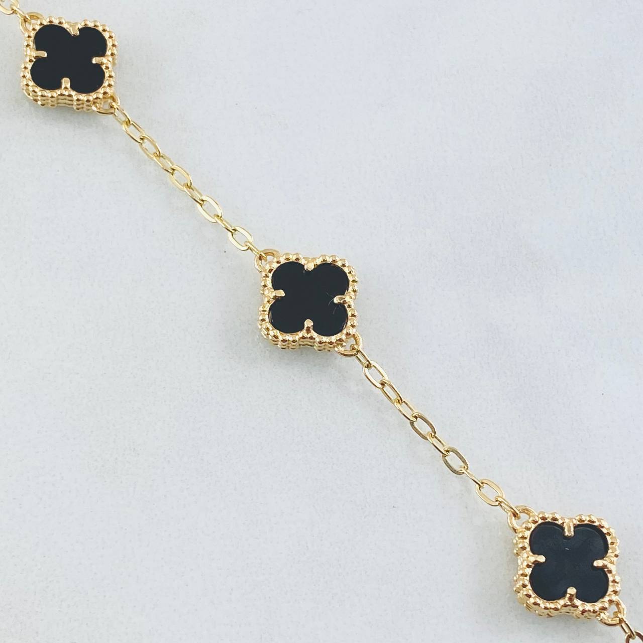 Pulso Aro Seguido Trebol 4.45gr / 17cm-19cm / Oro Amarillo Nac.Esp. 18K !