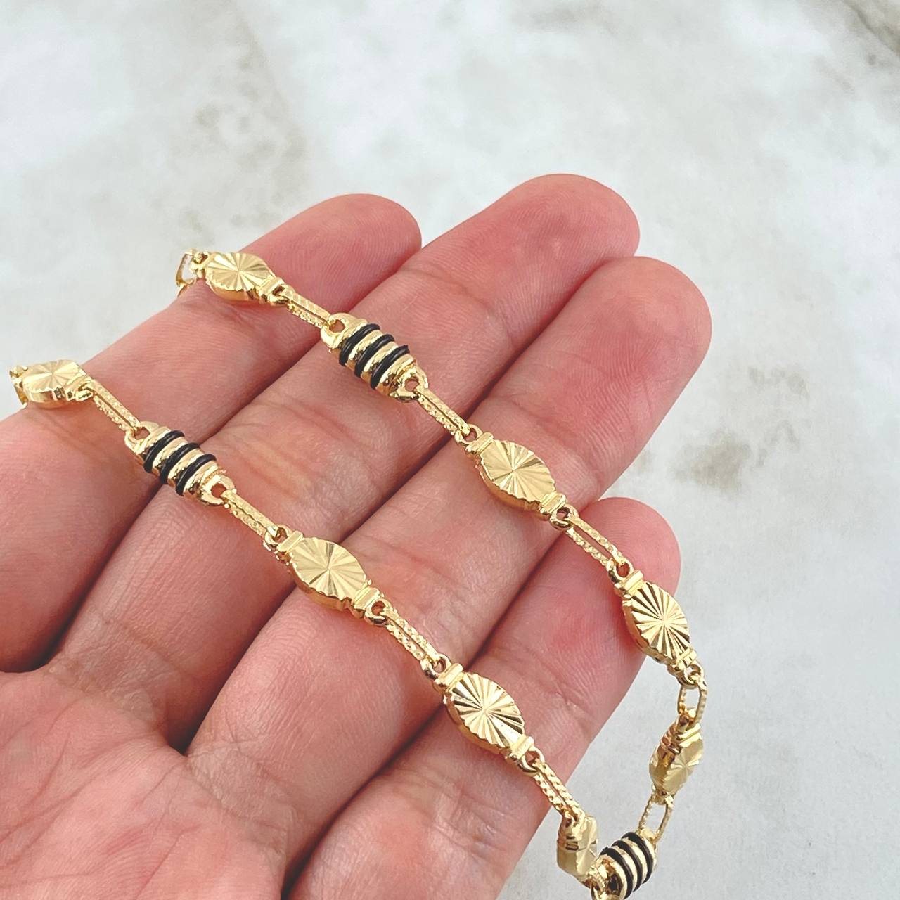 Rustic Chain 3x1 Rhombuses 12.25gr / 23.6in / 18K Gold!