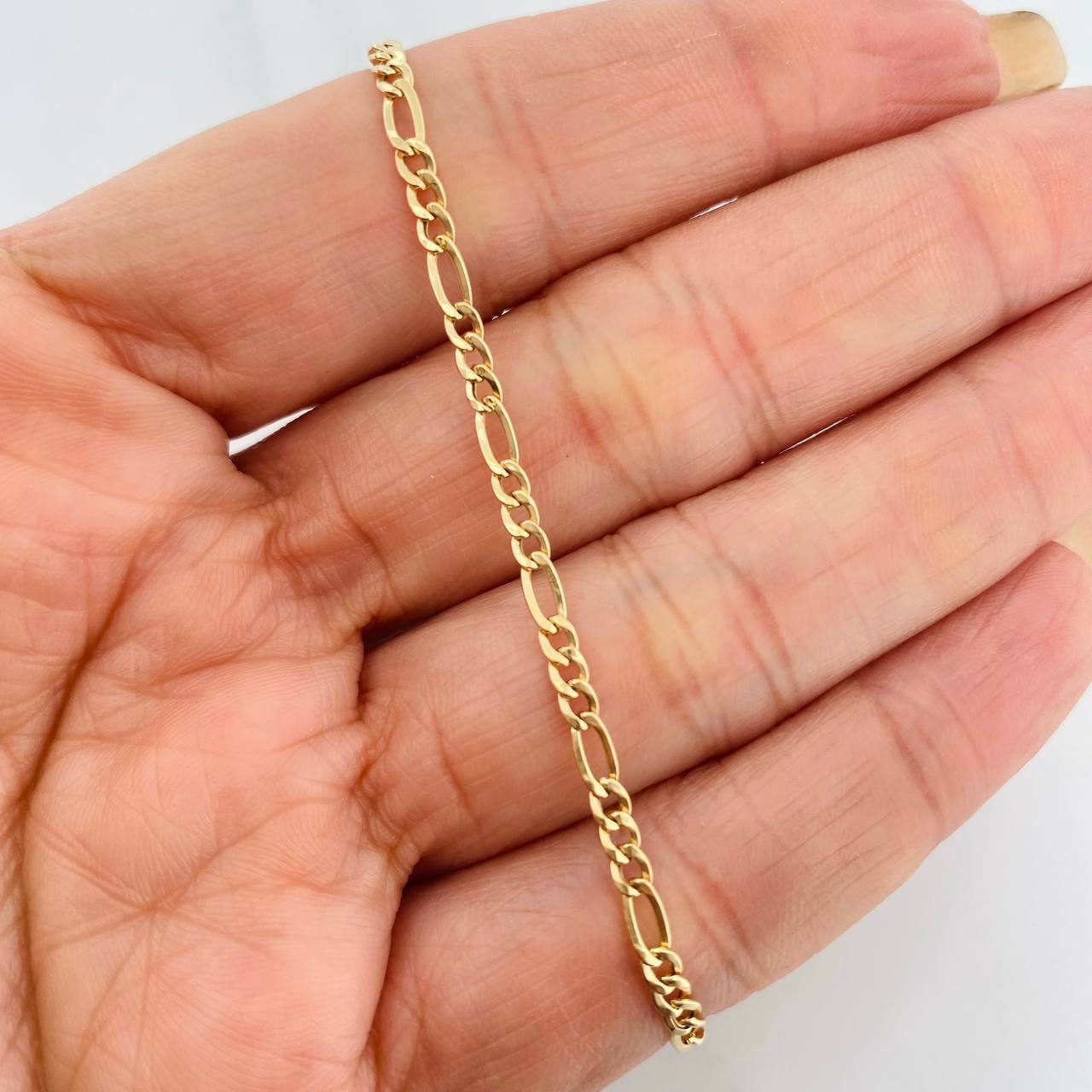 Pulso Figaro 1g / 7 1/2 in / 2.55mm Oro Amarillo 18K