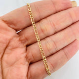 Pulso Figaro 1g / 7 1/2 in / 2.55mm Oro Amarillo 18K