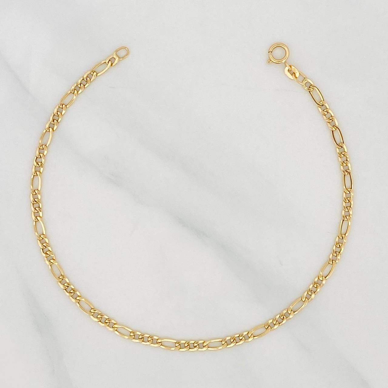 Pulso Figaro 1g / 7 1/2 in / 2.55mm Oro Amarillo 18K