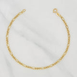 Pulso Figaro 1g / 7 1/2 in / 2.55mm Oro Amarillo 18K