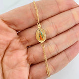 Pulso Modulable Aro Seguido Virgen Guadalupe 1.75g / 6 1/2 in - 7 in / 1mm Oro Amarillo 18K