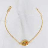 Pulso Modulable Aro Seguido Virgen Guadalupe 1.75g / 6 1/2 in - 7 in / 1mm Oro Amarillo 18K