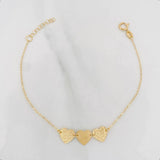 Pulso Modulable Aro Seguido Corazones 1.05g / 6 1/2 in - 7 1/4 in / 1mm Oro Amarillo 18K