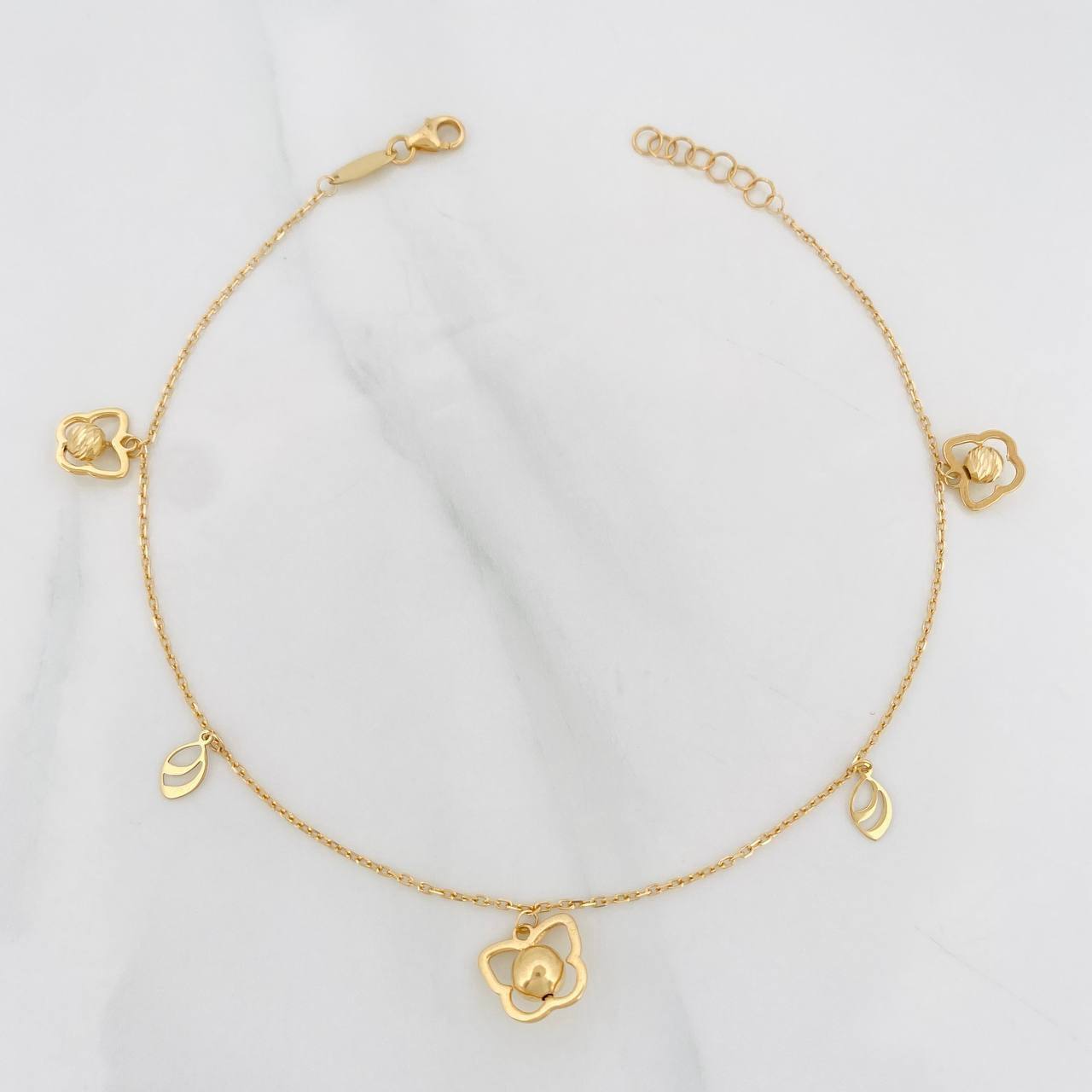 Tobillera Aro Seguido 2.65g / 9 3/4 in / 1mm Oro Amarillo 18K