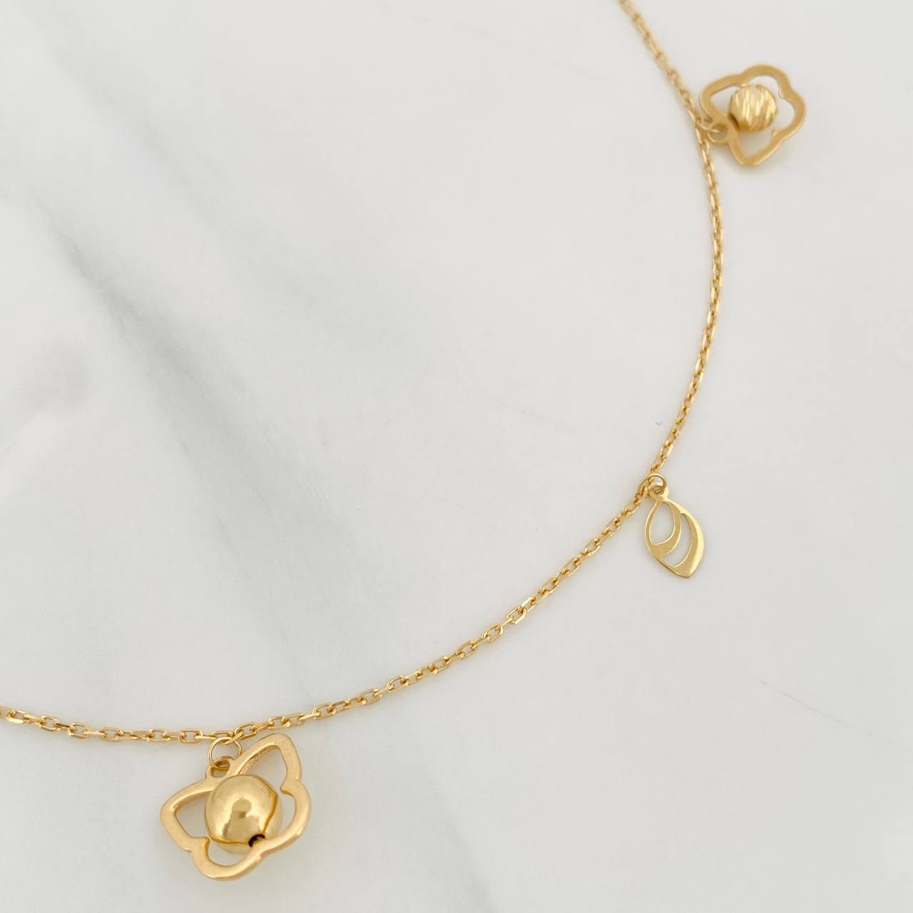 Tobillera Aro Seguido 2.65g / 9 3/4 in / 1mm Oro Amarillo 18K