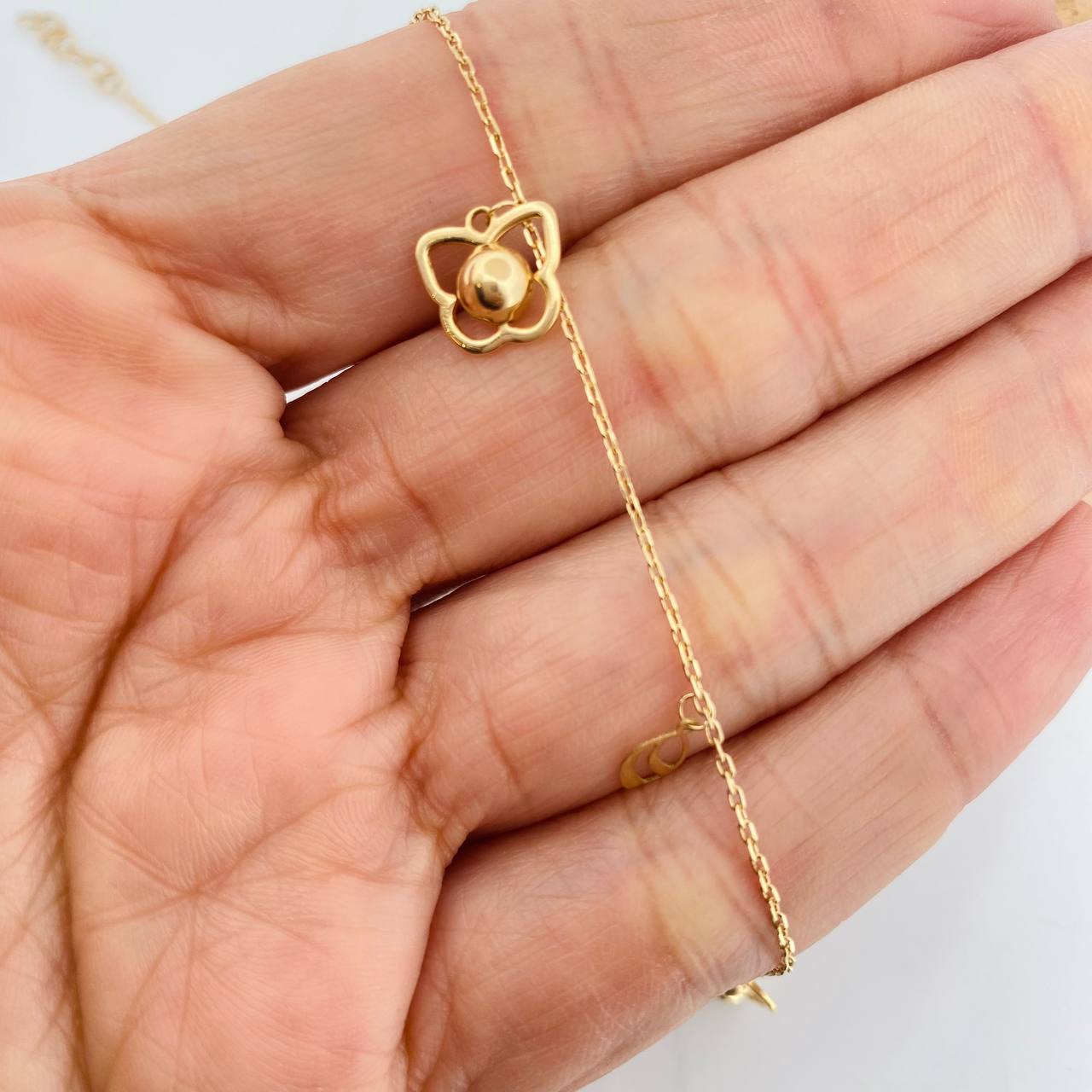 Tobillera Aro Seguido 2.65g / 9 3/4 in / 1mm Oro Amarillo 18K